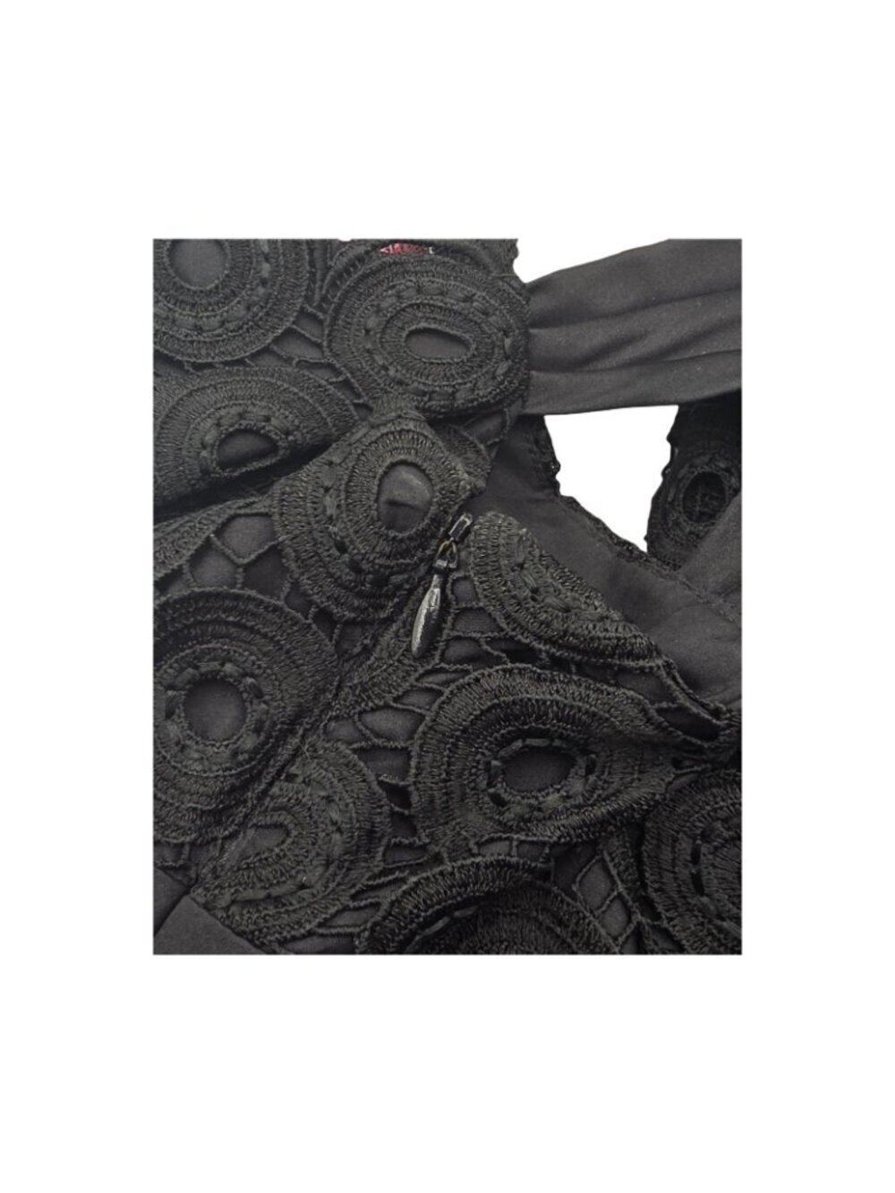 Women's - Yoana Baraschi Black Medallion Lace Sheath Dress, Size 0 - Picture 7 of 10